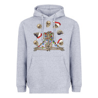 Heather Grey christmas human skeleton and skulls Heavyweight Hoodie - FaDigitalArtStudio