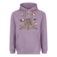 Lavender christmas human skeleton and skulls Heavyweight Hoodie - FaDigitalArtStudio