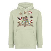 Matcha christmas human skeleton and skulls Heavyweight Hoodie - FaDigitalArtStudio