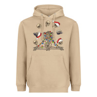 Mushroom christmas human skeleton and skulls Heavyweight Hoodie - FaDigitalArtStudio