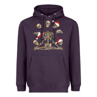 Plum christmas human skeleton and skulls Heavyweight Hoodie - FaDigitalArtStudio