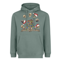 Sage christmas human skeleton and skulls Heavyweight Hoodie - FaDigitalArtStudio