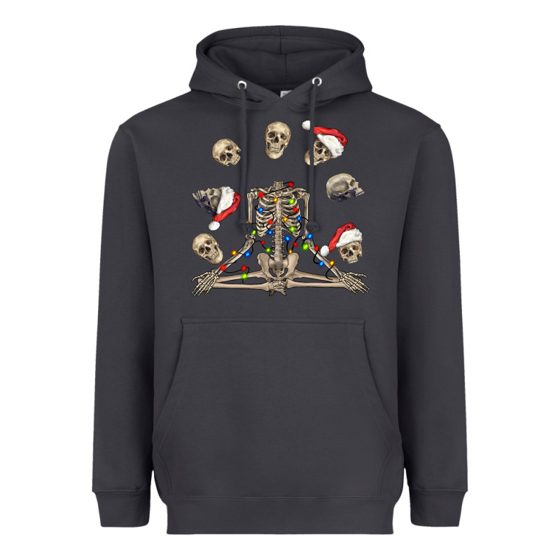 Christmas Human Skeleton And Skulls Heavyweight Hoodie by FaDigitalArtStudio | Teevron