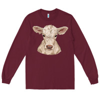 Burgundy charolais calf Long Sleeve Tee - RanaPortraitStore