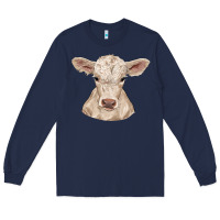 Navy charolais calf Long Sleeve Tee - RanaPortraitStore