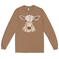 Toasted Coconut charolais calf Long Sleeve Tee - RanaPortraitStore
