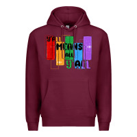 Burgundy y'all means all y'all Premium Hoodie - MaliasSmallBusiness