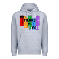 Heather Grey y'all means all y'all Premium Hoodie - MaliasSmallBusiness