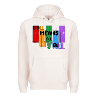 Pale Pink y'all means all y'all Premium Hoodie - MaliasSmallBusiness