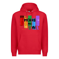 Red y'all means all y'all Premium Hoodie - MaliasSmallBusiness