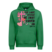 Emerald we love because he first loved us Urban Hoodie - MaliasSmallBusiness