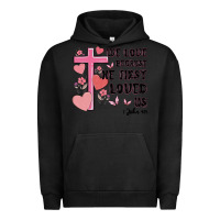 Pigment Black we love because he first loved us Urban Hoodie - MaliasSmallBusiness