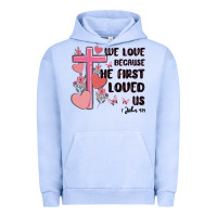 Pigment Grape Ice we love because he first loved us Urban Hoodie - MaliasSmallBusiness