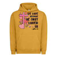 Pigment Peanut Butter we love because he first loved us Urban Hoodie - MaliasSmallBusiness