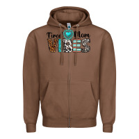 Chestnut tired mom vibes Zipper Hoodie - texasbilliewilder