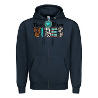 Navy tired mom vibes Zipper Hoodie - texasbilliewilder