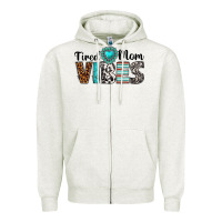 Oatmeal Heather tired mom vibes Zipper Hoodie - texasbilliewilder