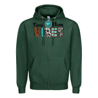 Sports Green tired mom vibes Zipper Hoodie - texasbilliewilder