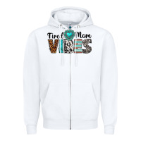 White tired mom vibes Zipper Hoodie - texasbilliewilder