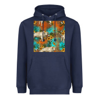 Navy western charolais cow seamless pattern Heavyweight Hoodie - HRA Design Shop
