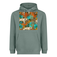 Sage western charolais cow seamless pattern Heavyweight Hoodie - HRA Design Shop