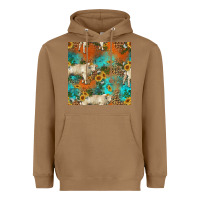 Toasted Coconut western charolais cow seamless pattern Heavyweight Hoodie - HRA Design Shop