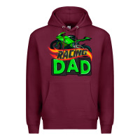 Burgundy racing dad with racing motorcycle Premium Hoodie - AdoDesignShop