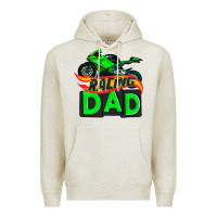 Oatmeal Heather racing dad with racing motorcycle Premium Hoodie - AdoDesignShop