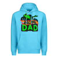 Ocean Blue racing dad with racing motorcycle Premium Hoodie - AdoDesignShop