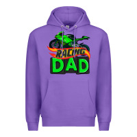 Purple racing dad with racing motorcycle Premium Hoodie - AdoDesignShop