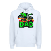 White racing dad with racing motorcycle Premium Hoodie - AdoDesignShop