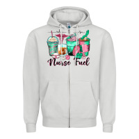 Dove Grey nurse fuel coffee cups Zipper Hoodie - Zillion Design Studio