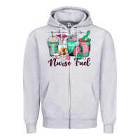 Heather Grey nurse fuel coffee cups Zipper Hoodie - Zillion Design Studio