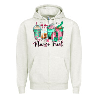 Oatmeal Heather nurse fuel coffee cups Zipper Hoodie - Zillion Design Studio