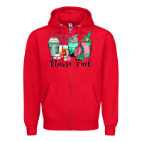 Red nurse fuel coffee cups Zipper Hoodie - Zillion Design Studio