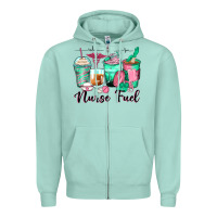 Seafoam nurse fuel coffee cups Zipper Hoodie - Zillion Design Studio