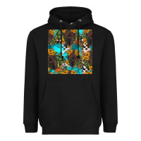 Black western bison and sunflowers seamless pattern Heavyweight Hoodie - HRA Design Shop
