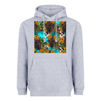 Heather Grey western bison and sunflowers seamless pattern Heavyweight Hoodie - HRA Design Shop