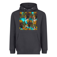 Smoke western bison and sunflowers seamless pattern Heavyweight Hoodie - HRA Design Shop