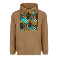 Toasted Coconut western bison and sunflowers seamless pattern Heavyweight Hoodie - HRA Design Shop