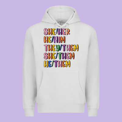 Lgbtq Pronouns Premium Hoodie Designed By Maliassmallbusiness
