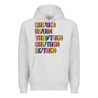 Dove Grey lgbtq pronouns Premium Hoodie - MaliasSmallBusiness