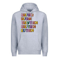 Heather Grey lgbtq pronouns Premium Hoodie - MaliasSmallBusiness