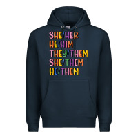 Navy lgbtq pronouns Premium Hoodie - MaliasSmallBusiness