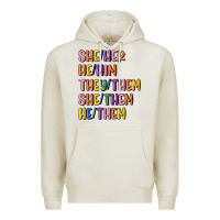 Oatmeal Heather lgbtq pronouns Premium Hoodie - MaliasSmallBusiness