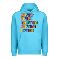 Ocean Blue lgbtq pronouns Premium Hoodie - MaliasSmallBusiness