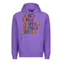 Purple lgbtq pronouns Premium Hoodie - MaliasSmallBusiness