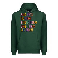 Sports Green lgbtq pronouns Premium Hoodie - MaliasSmallBusiness