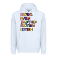White lgbtq pronouns Premium Hoodie - MaliasSmallBusiness