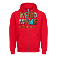 Red weird moms build character Zipper Hoodie - texasbilliewilder